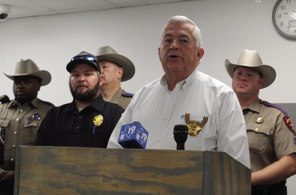 Van Zandt County Sheriff Joe Carter welcomed those in attendance March 14 for a news conference at the VZC Justice Center in Canton. Photo by David Barber